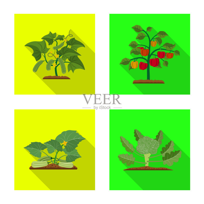 温室植物标志设计图标素材
