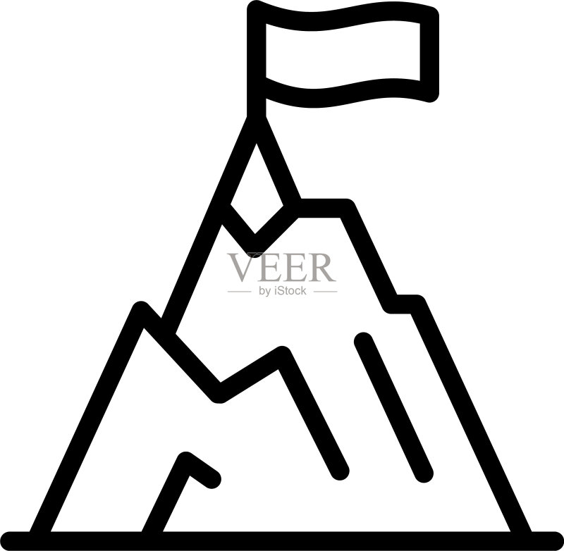 登山图标轮廓图标素材