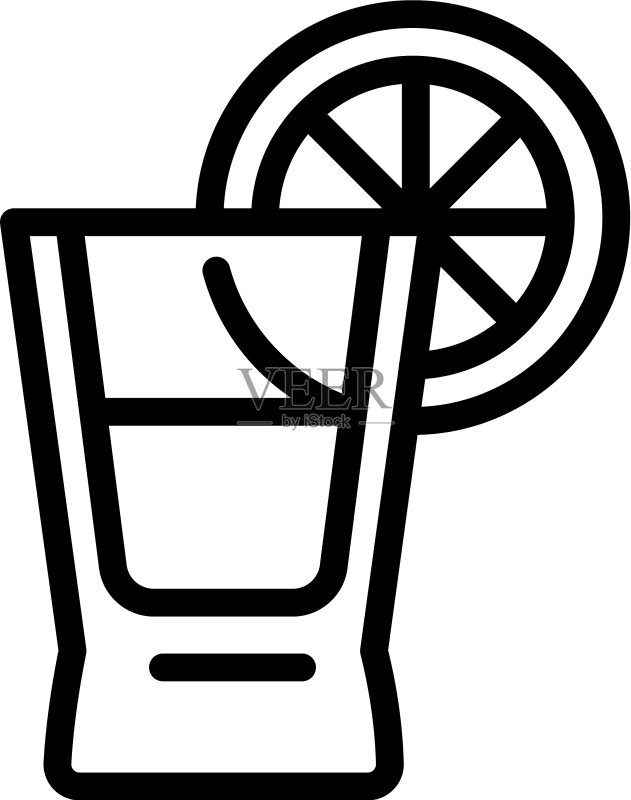 龙舌兰酒杯图标轮廓样式图标素材