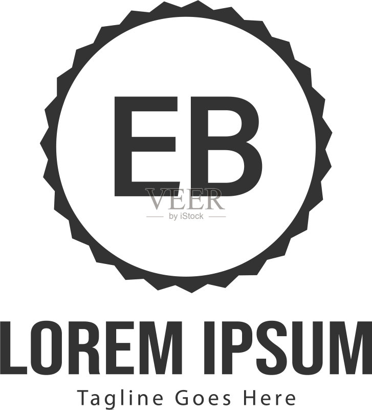 EB字母现代框架logo模板图标素材