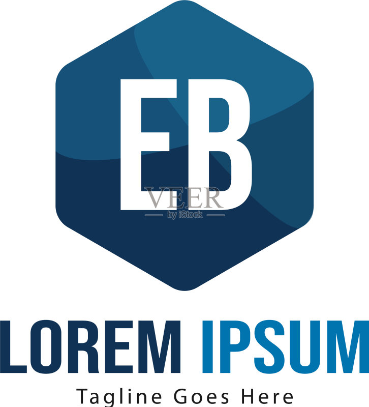 EB字母现代框架logo模板图标素材