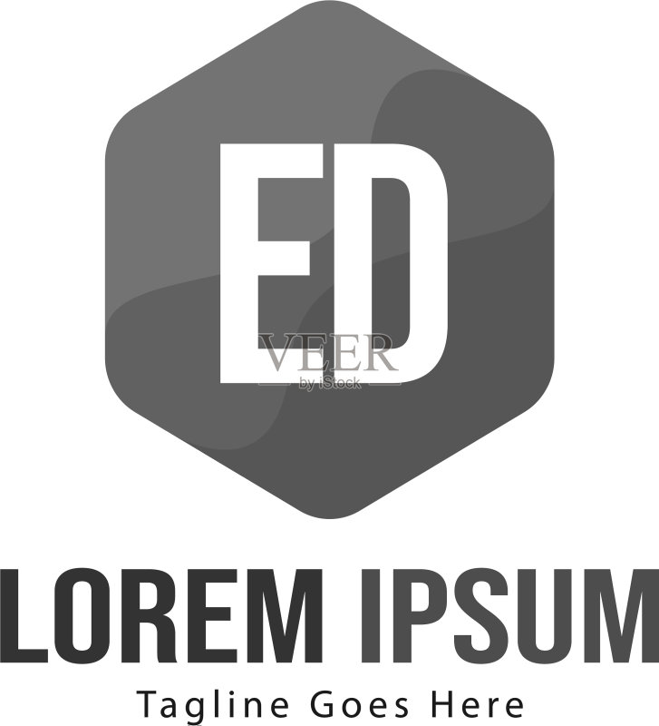 ED字母现代框架标志模板图标素材