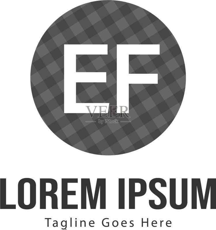 现代框架EF字母logo模板图标素材