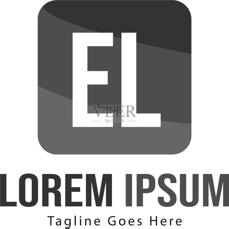 首字母EL现代框架标志模板图标素材
