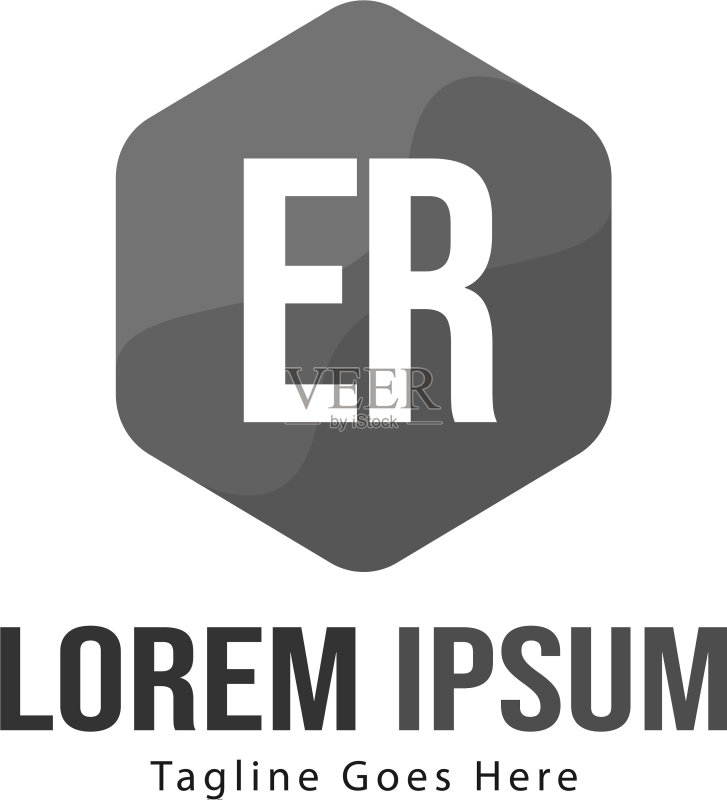 ER字母现代框架logo模板图标素材