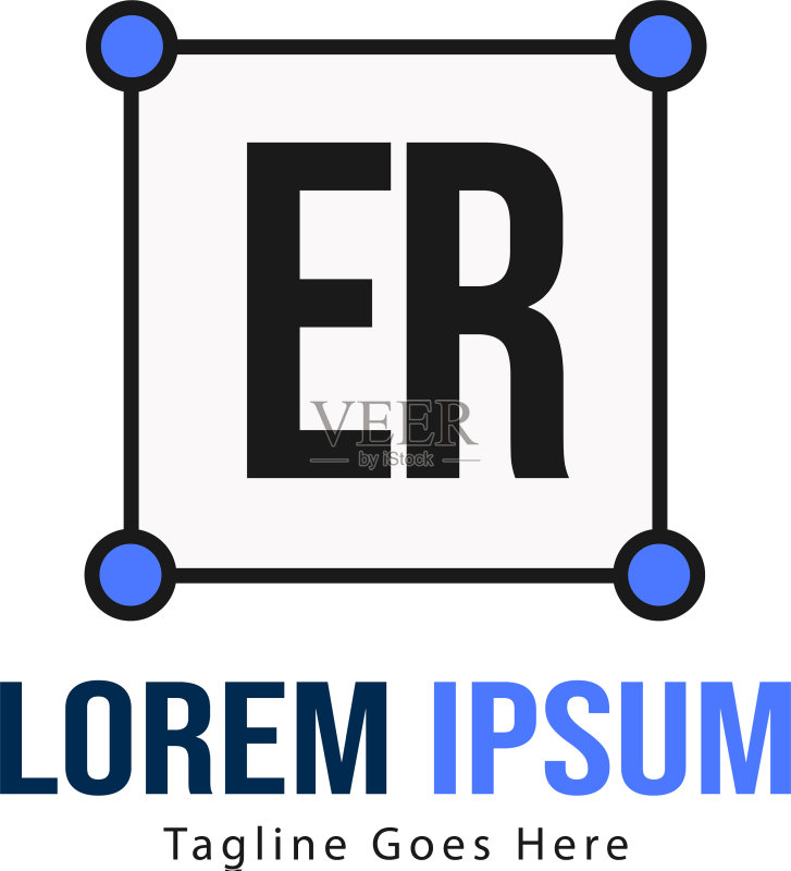 ER字母现代框架logo模板图标素材