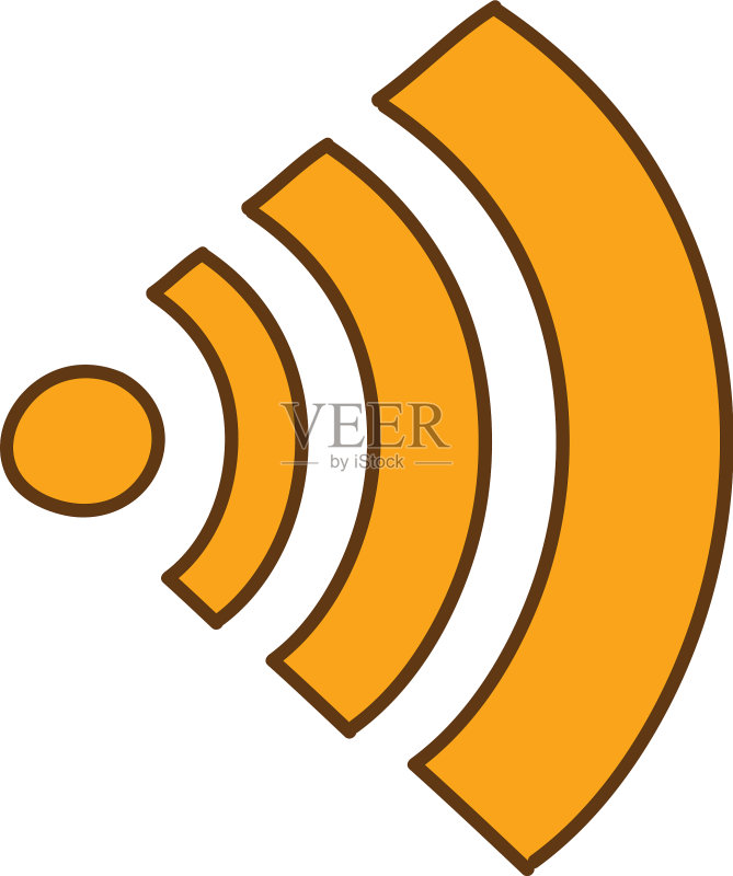 浅色手绘WiFi信号剪影图标素材