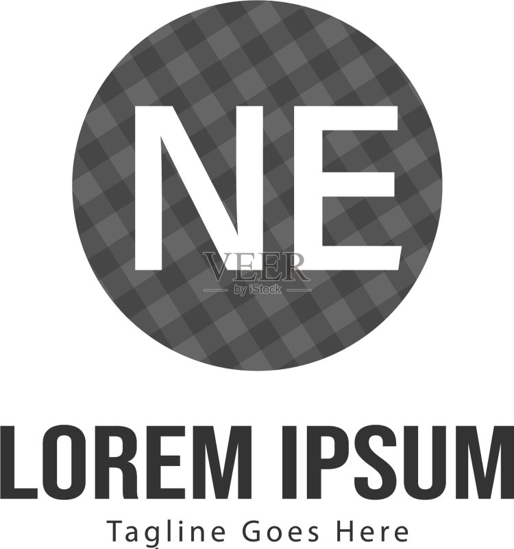 现代框架NE字母logo模板图标素材