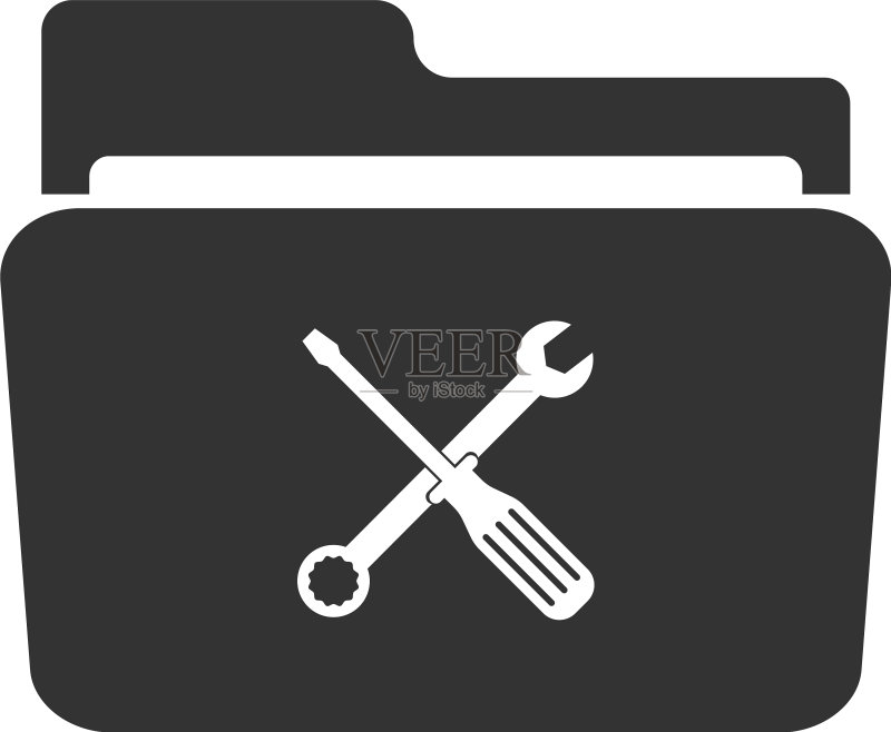 文件夹和工具或设置图标图标素材
