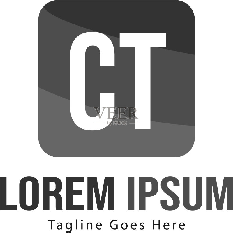 CT首字母现代框架标志模板图标素材