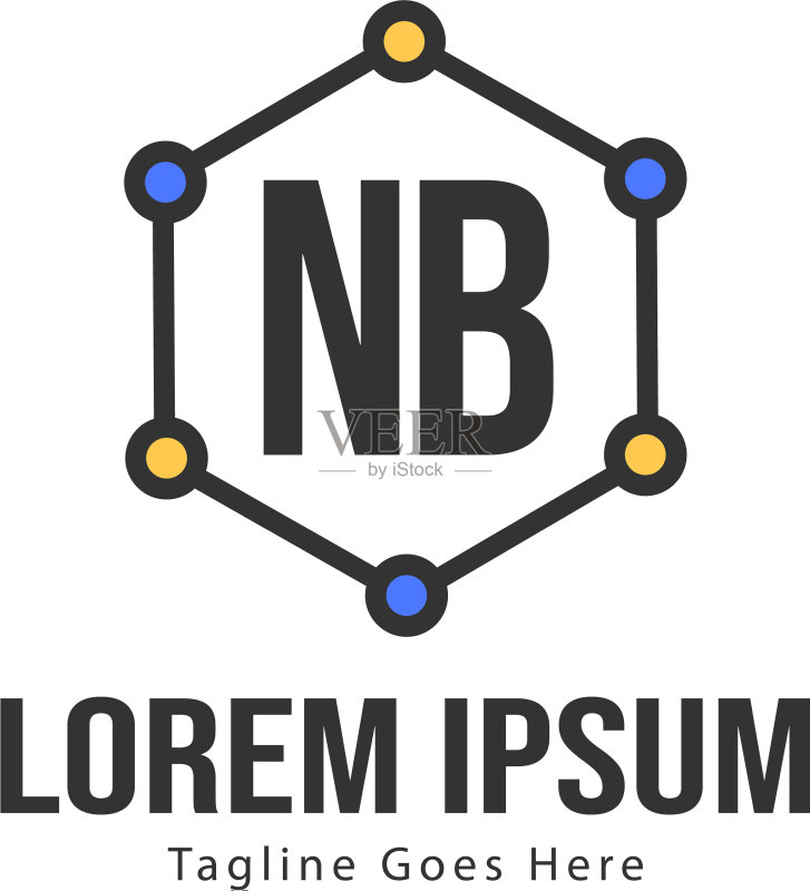 NB字母现代框架logo模板图标素材
