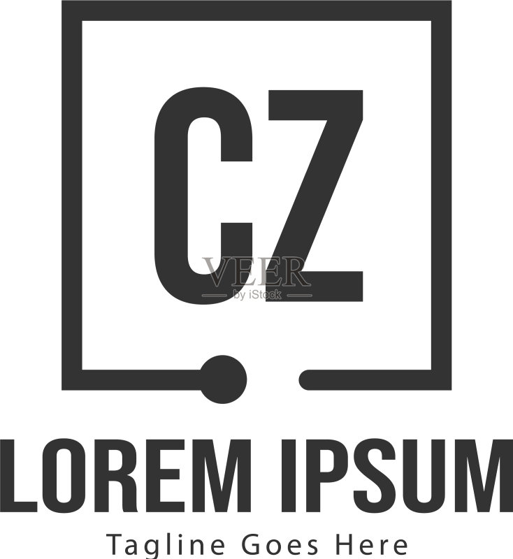 CZ字母现代边框logo模板图标素材