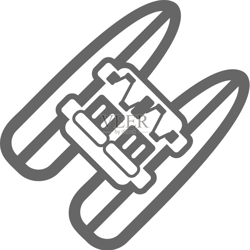 脚踏船海滩轮廓图标夏季假期图标素材