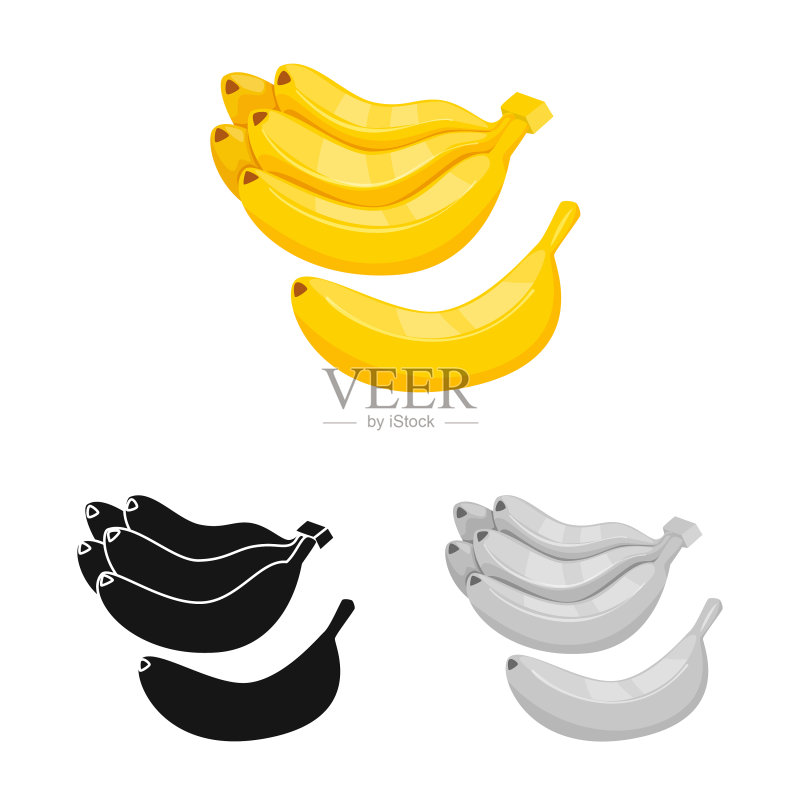 香蕉和香蕉束logo设计图标素材