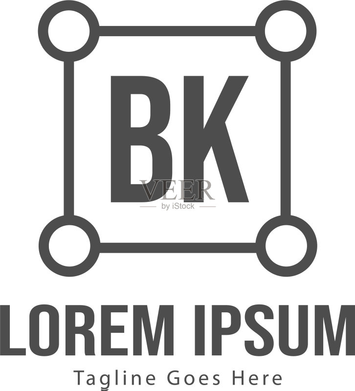 BK字母标志设计创意现代图标素材