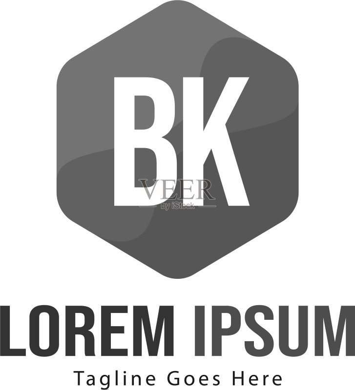 BK字母标志设计创意现代图标素材