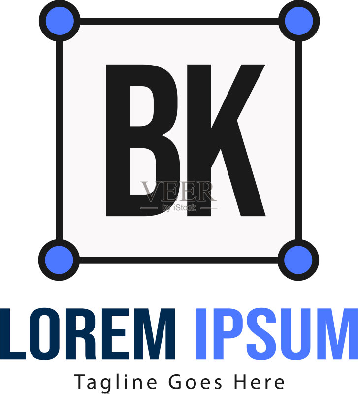 BK字母标志设计创意现代图标素材