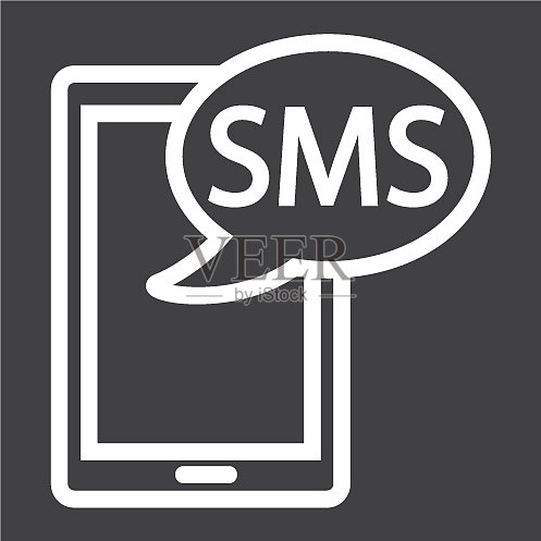短信线条图标:联系我们与网站图标素材