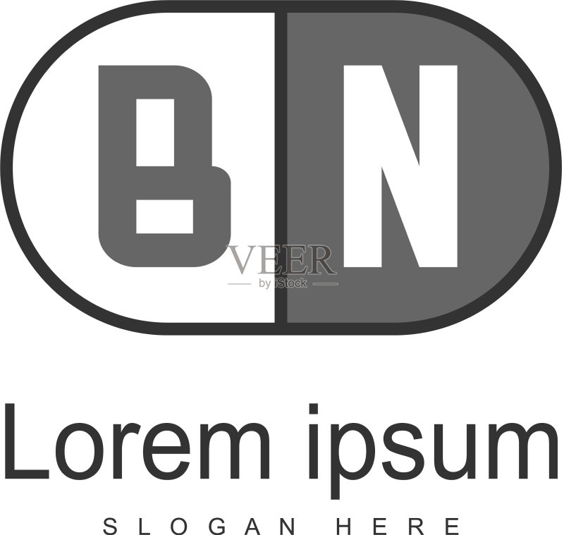 BN字母logo设计(创意现代风格)图标素材