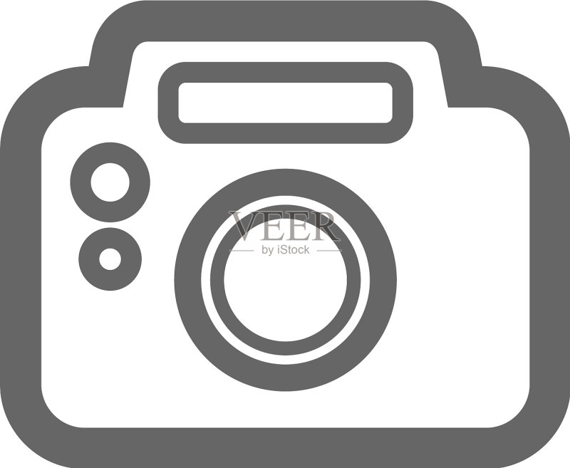 夏季假期相机轮廓图标图标素材