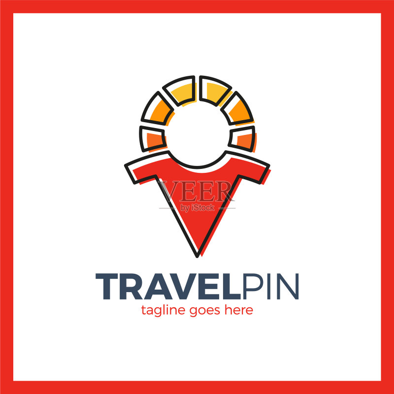 阳光旅行地标图标素材