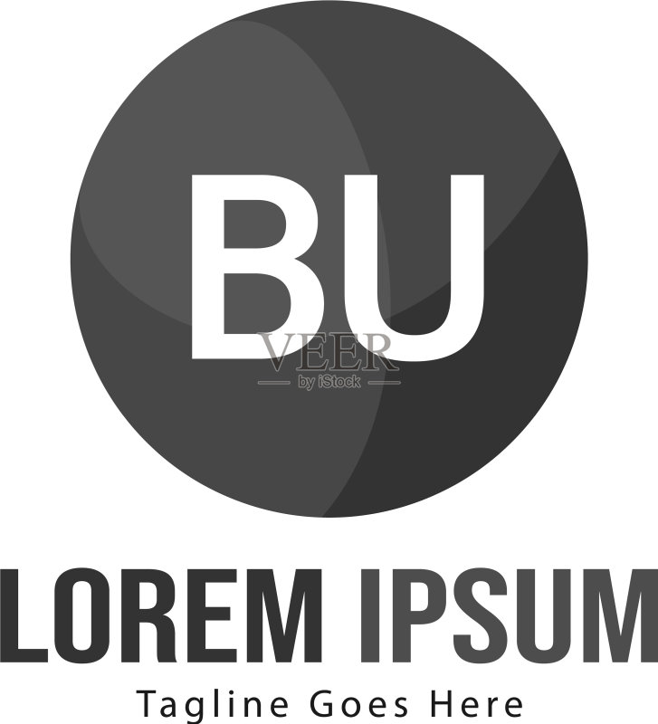BU字母Logo设计:创意现代风格图标素材