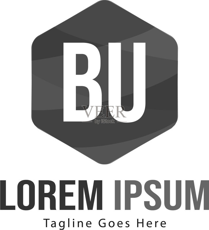 BU字母Logo设计:创意现代风格图标素材