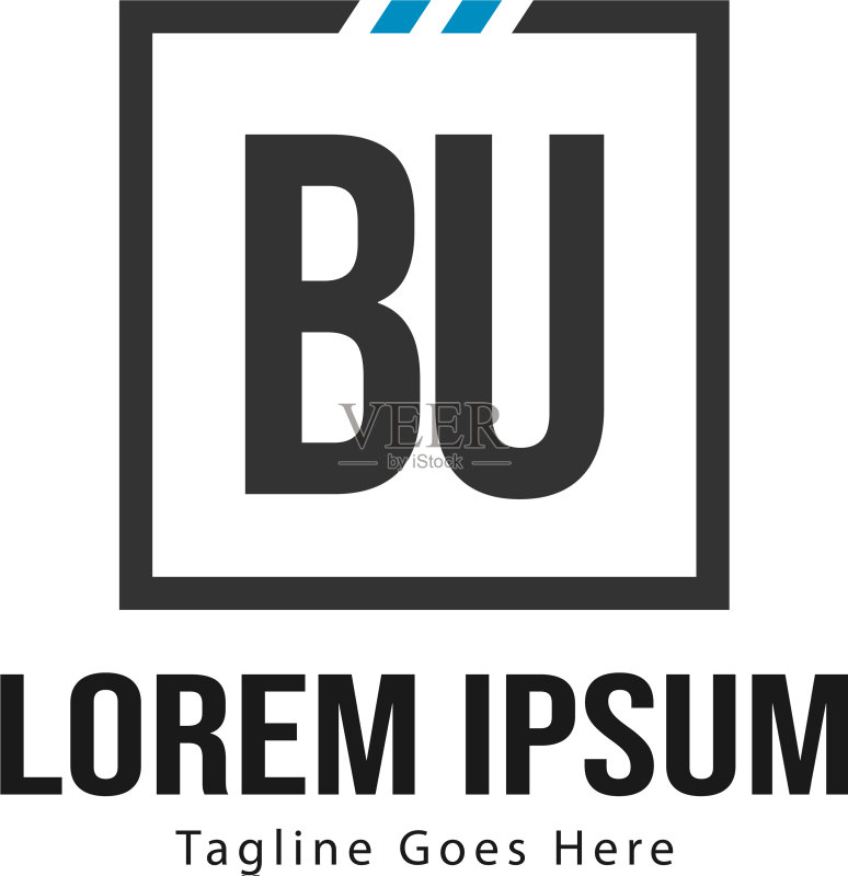 BU字母Logo设计:创意现代风格图标素材