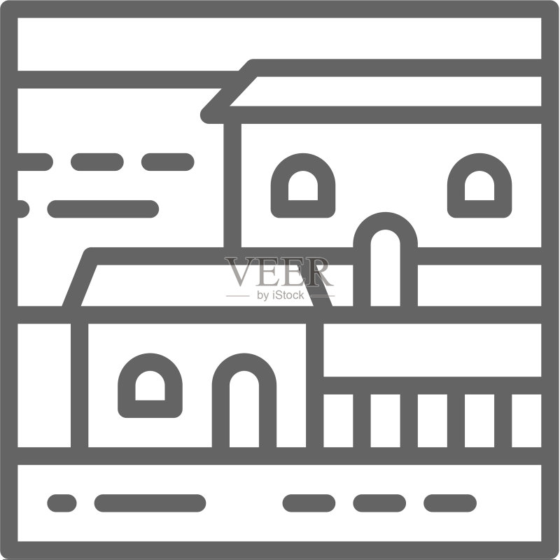 小屋景观线性图标图标素材
