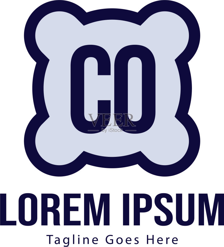 现代框架CO首字母Logo模板图标素材