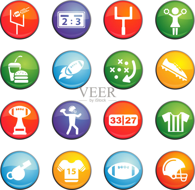 美式橄榄球图标合集图标素材