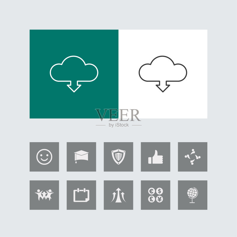 Creative Cloud下载线性图标,含额外图标图标素材