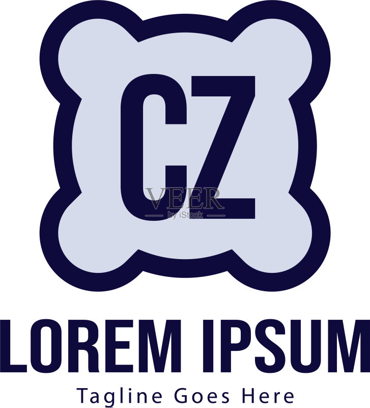 CZ字母现代边框logo模板图标素材