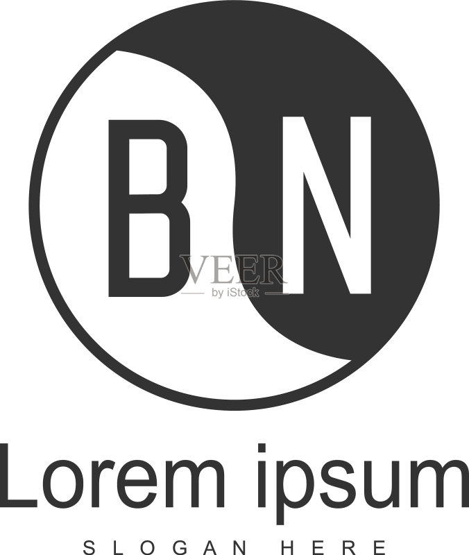 BN字母logo设计(创意现代风格)图标素材