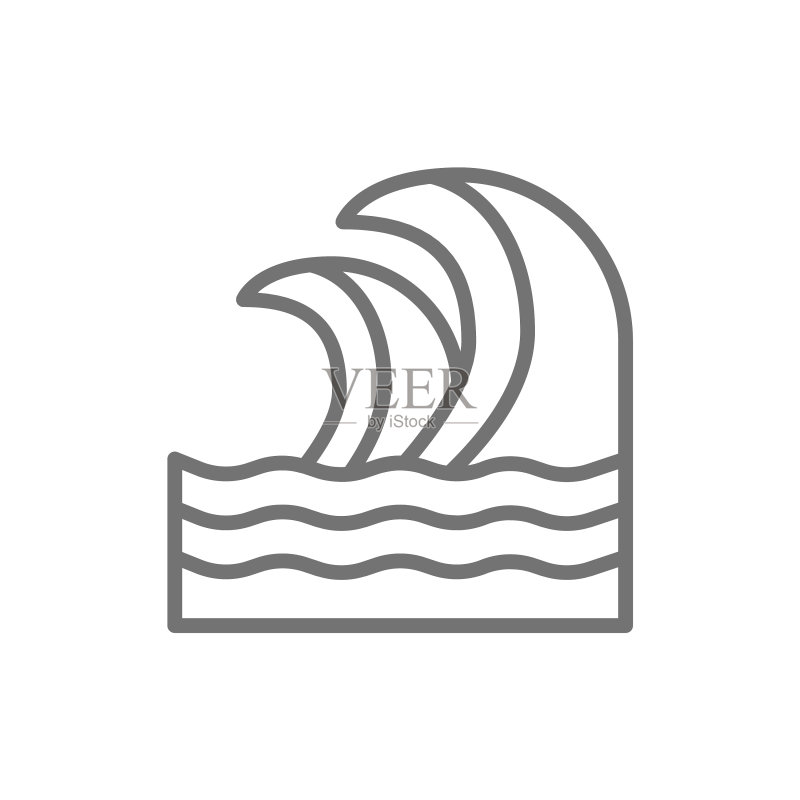 海浪海洋线条图标图标素材