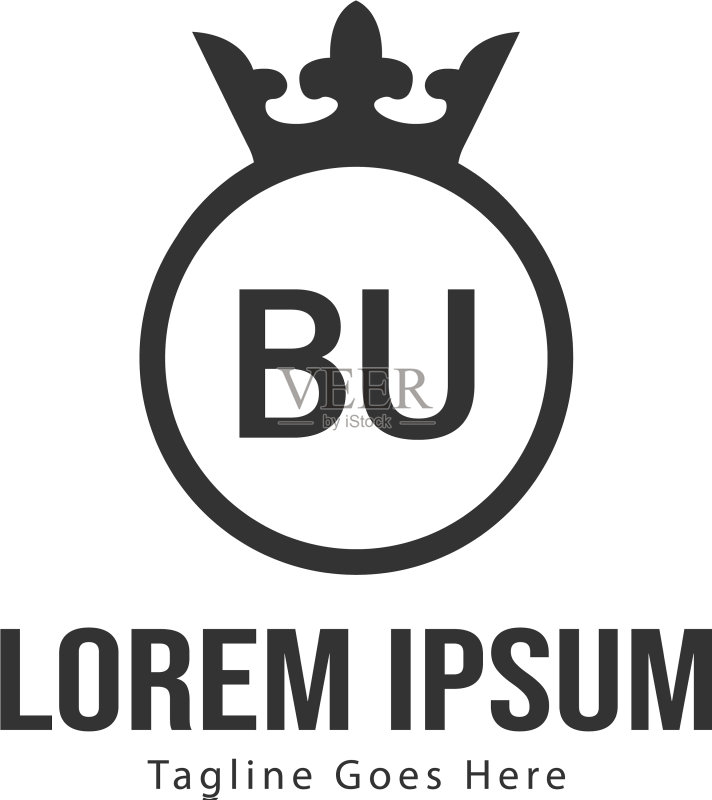 BU字母Logo设计:创意现代风格图标素材
