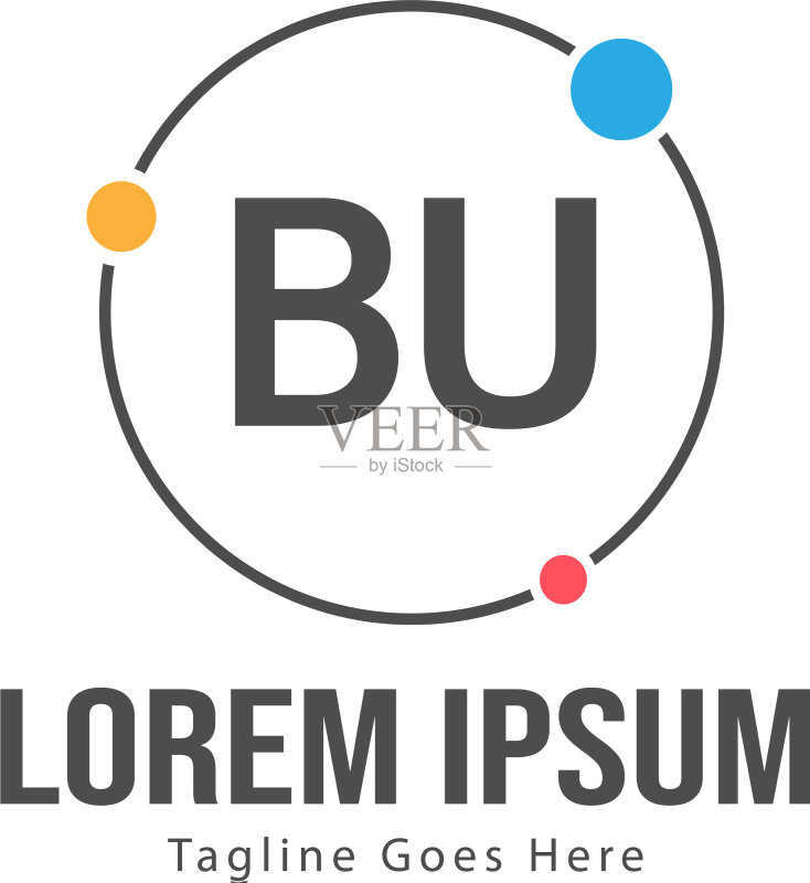 BU字母Logo设计:创意现代风格图标素材