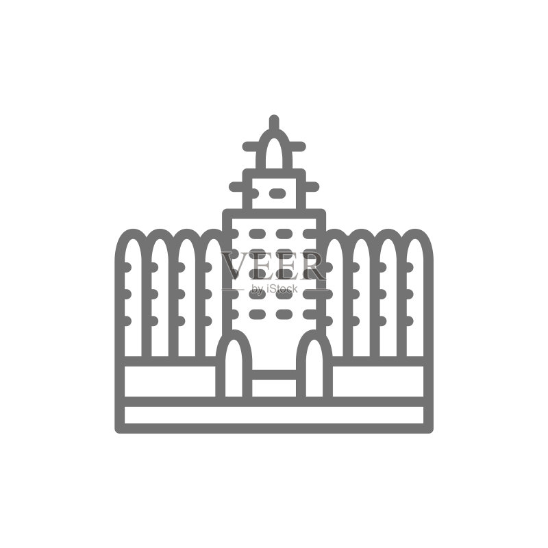 马里萨赫勒-苏丹建筑风格线条图标图标素材