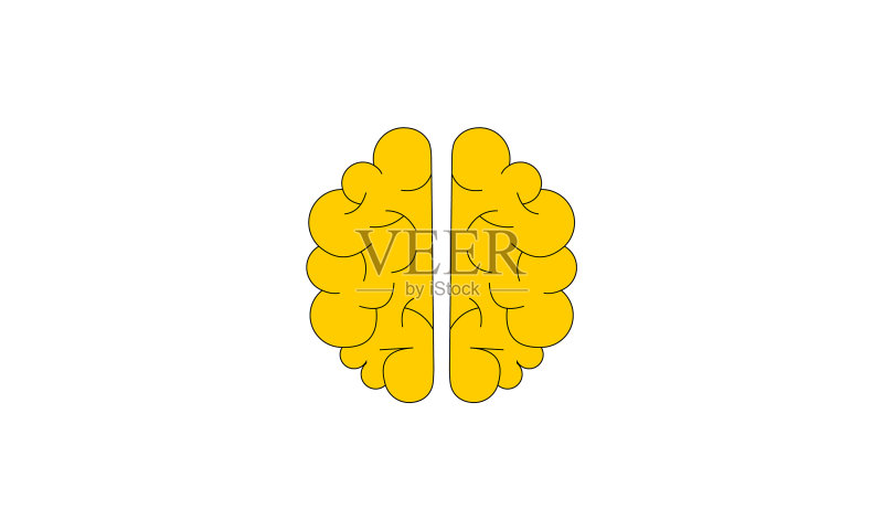 人脑内部器官标志图标素材