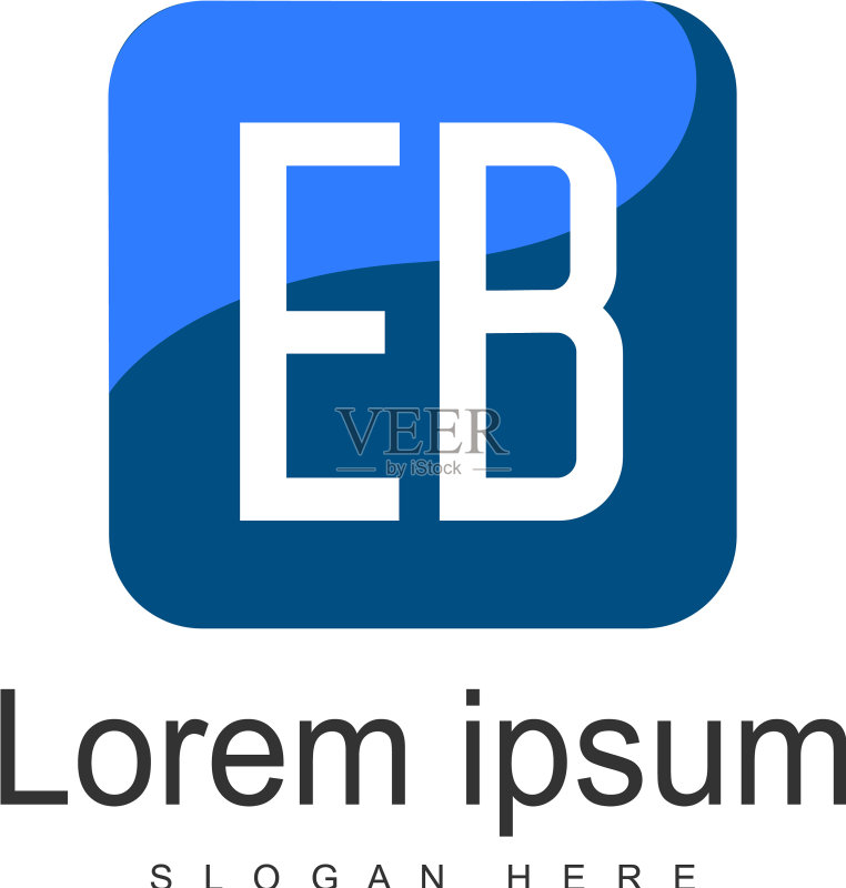 EB字母现代框架logo模板图标素材