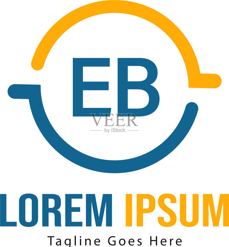 EB字母现代框架logo模板图标素材