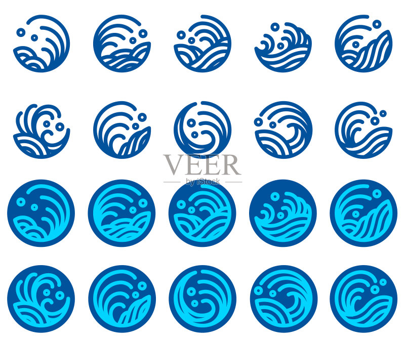 水波浪Logo设计合集图标素材