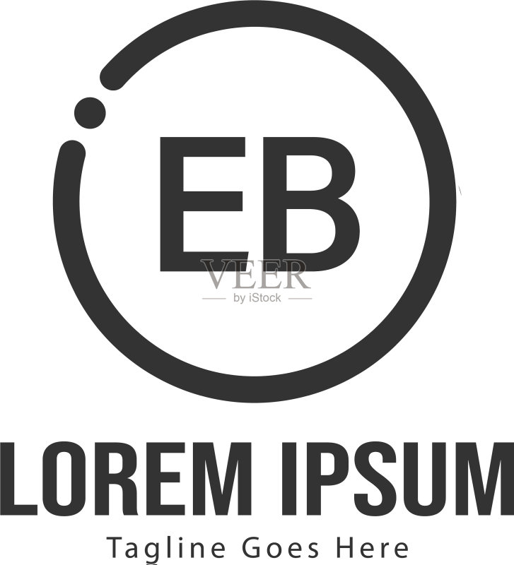 EB字母现代框架logo模板图标素材