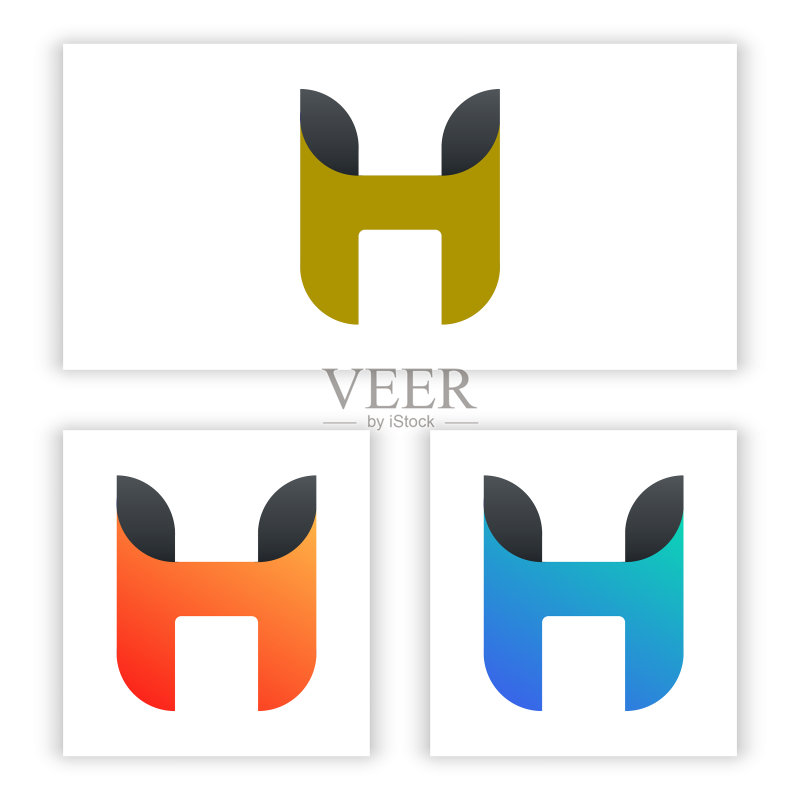 公司H字母Logo模板图标素材