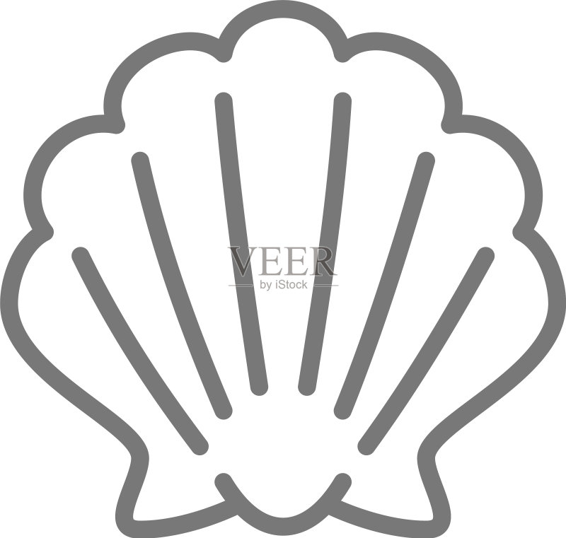 贝壳海螺线条图标图标素材