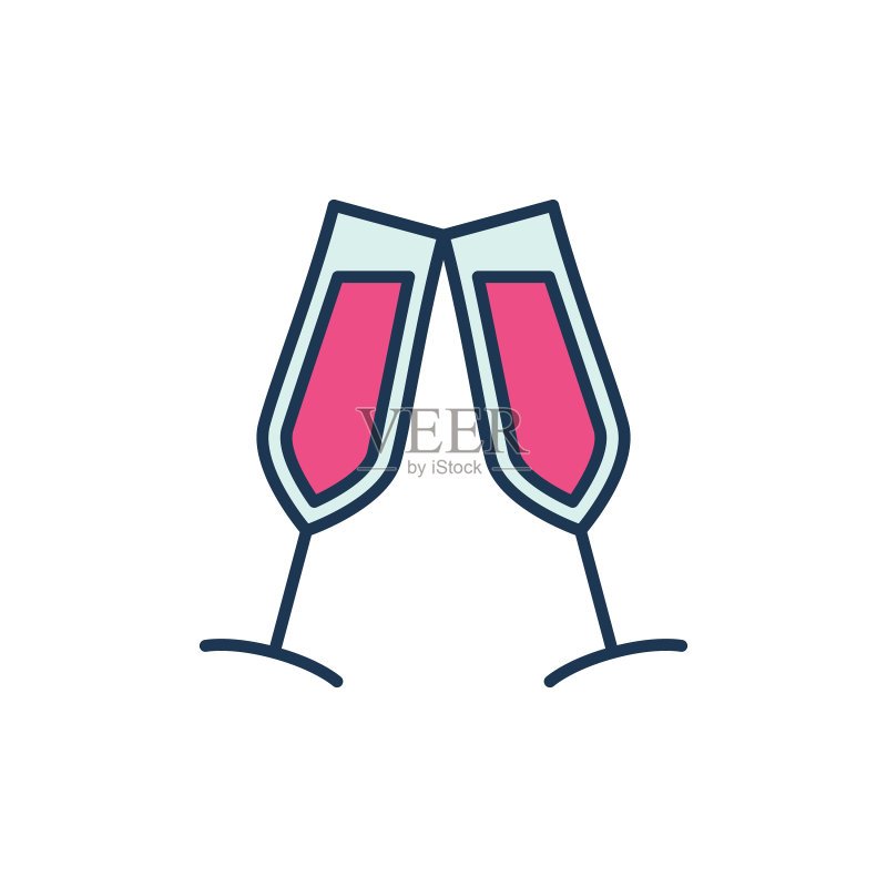 两杯红酒现代图标图标素材