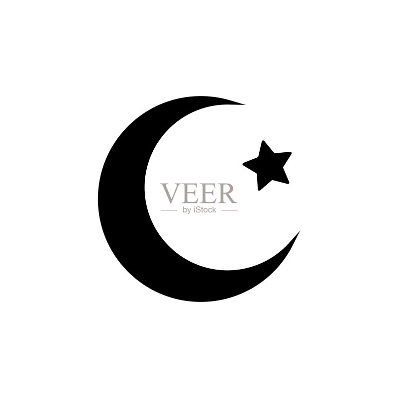 黑色月亮星星扁平图标图标素材