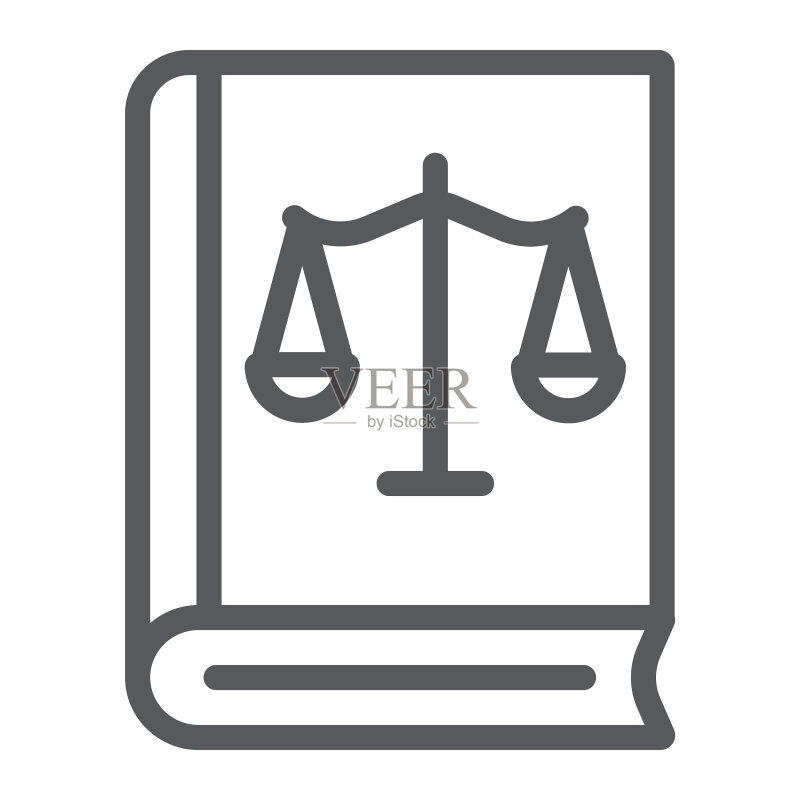 法律书籍线条图标,公正与法律书籍图标素材