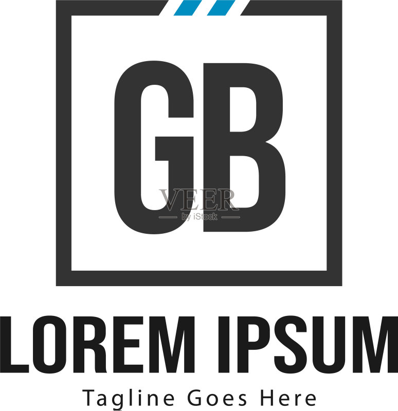 GB字母现代边框logo模板图标素材