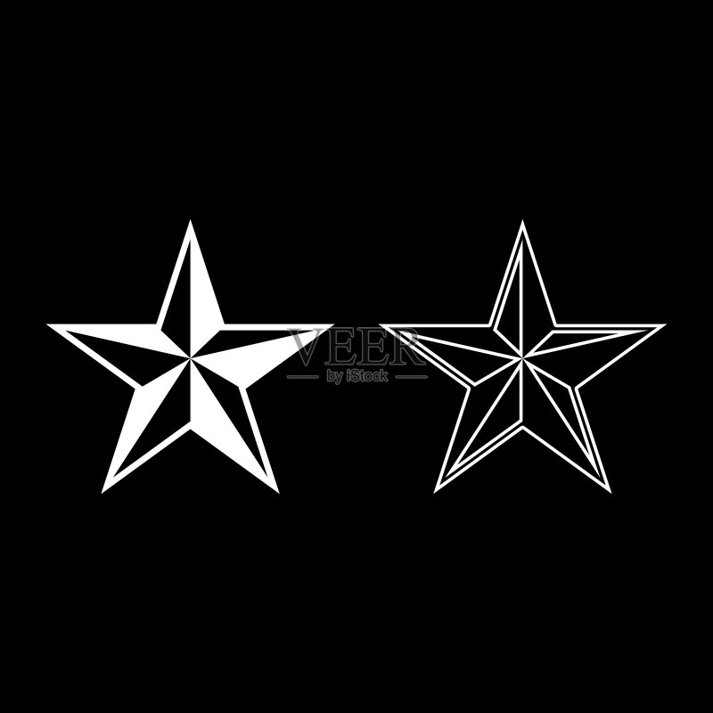 白色五角星图标合集图标素材
